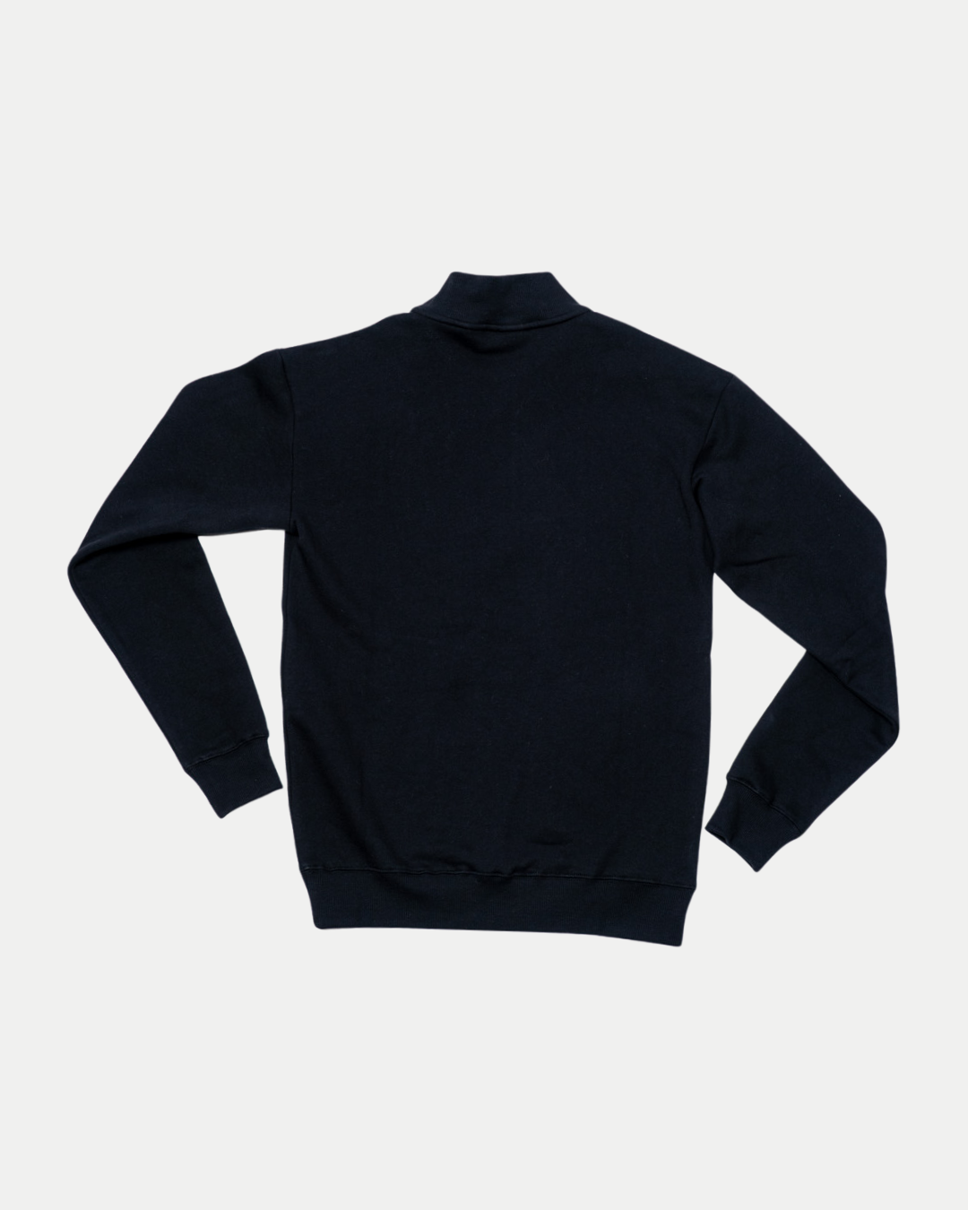 The Nottingham Panthers 25-26 CCM Black Quarter Zip by Panthersland is displayed laid flat, back side up, on a light gray background.