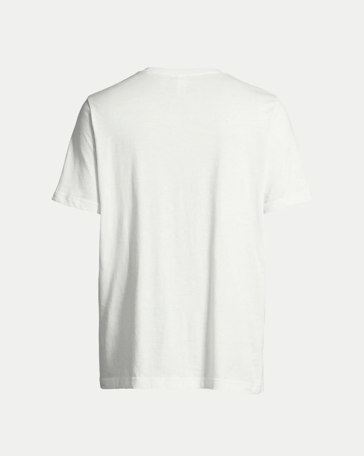 The Nottingham Panthers Made To Order NP 2025 Playoff Champions T-Shirt in white, unisex design, displayed from the back against a light background.