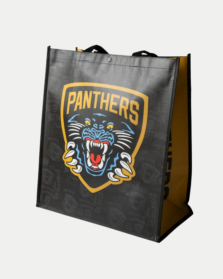 No keywords were provided. Please provide one or two keywords to include in the description of The Nottingham Panthers Large Reusable Tote Bag.