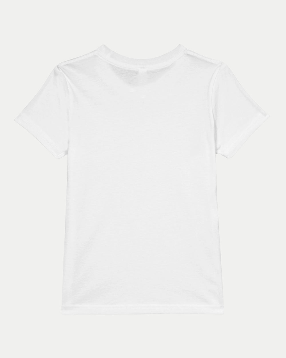 The Nottingham Panthers Made To Order Champions Elite League Playoffs 2025 Kids Crewneck T-shirt in white is shown from the back on a white background. Check our size guide for the perfect fit—each shirt is made to order for your child.