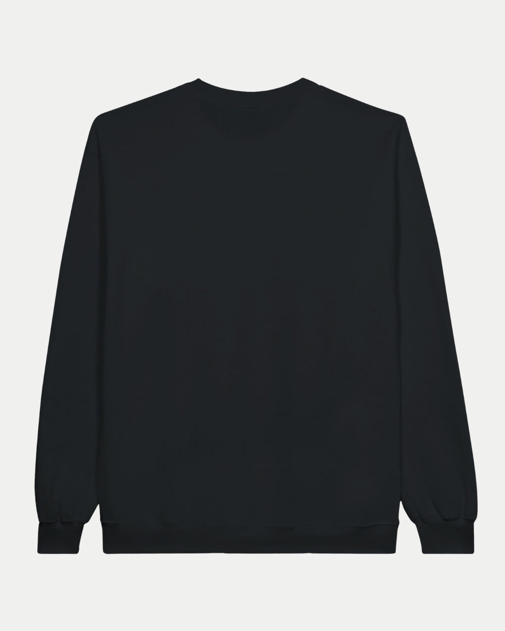 The Nottingham Panthers Made To Order 2025 Playoff Champions Adult Crewneck Sweatshirt in black is shown laid flat on a white background, viewed from the back with no visible logos or designs.