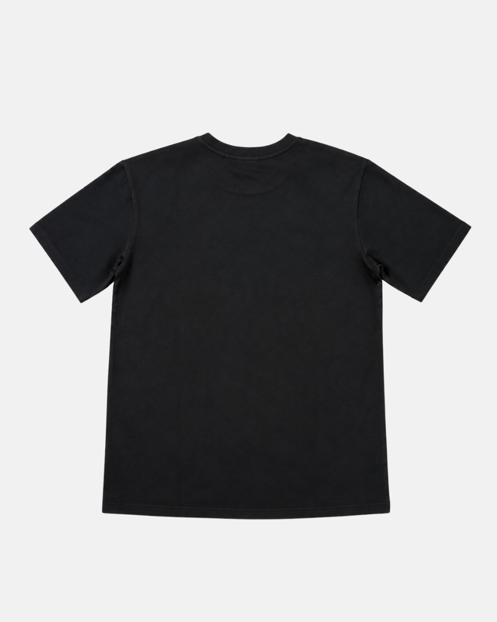 The Panthersland 26-27 Black Script T-Shirt is a short-sleeve tee shown laid flat with the back facing up against a white background—perfect for Nottingham Panthers hockey fans seeking a versatile wardrobe staple.