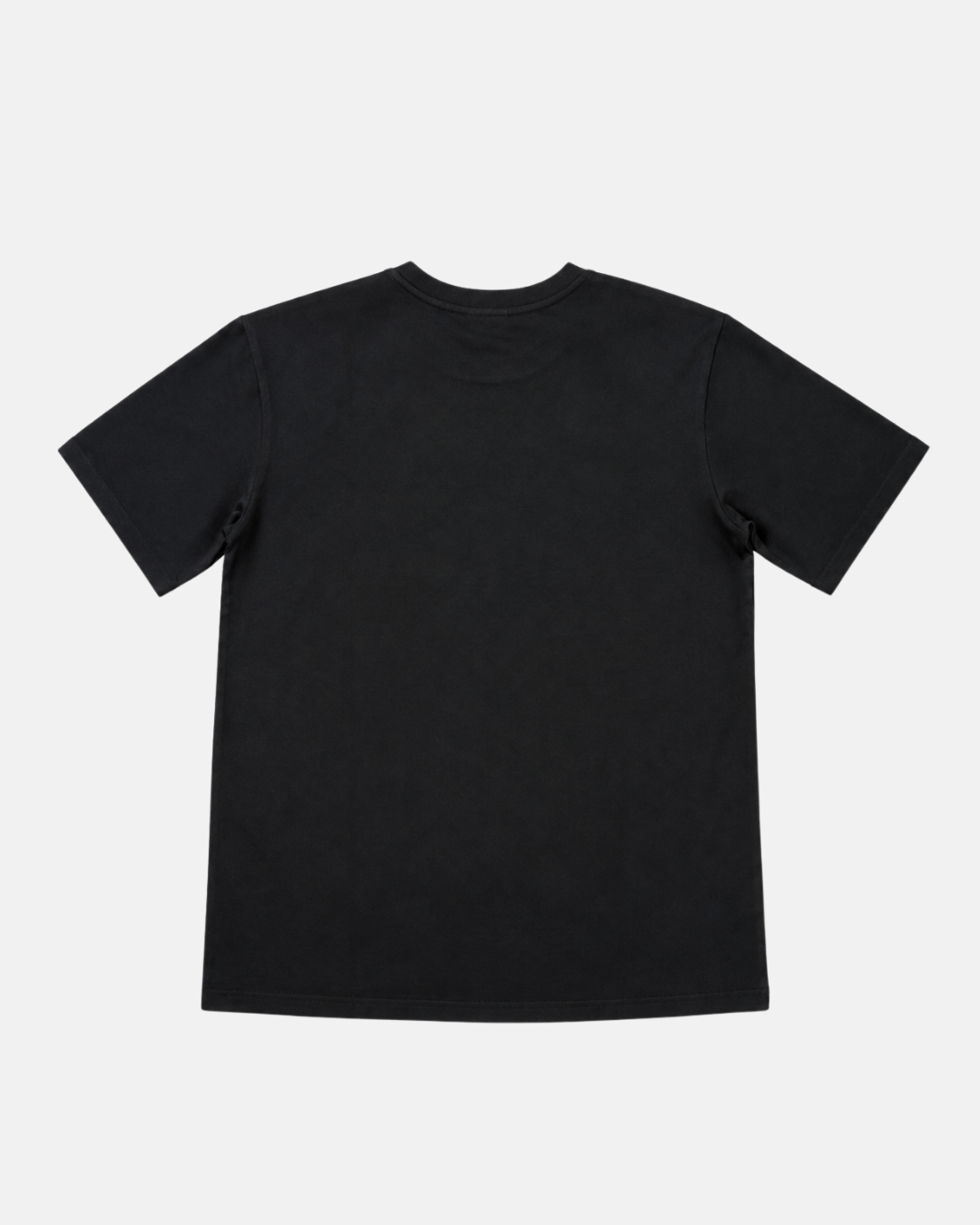 The Panthersland 26-27 Black Script T-Shirt is a short-sleeve tee shown laid flat with the back facing up against a white background—perfect for Nottingham Panthers hockey fans seeking a versatile wardrobe staple.