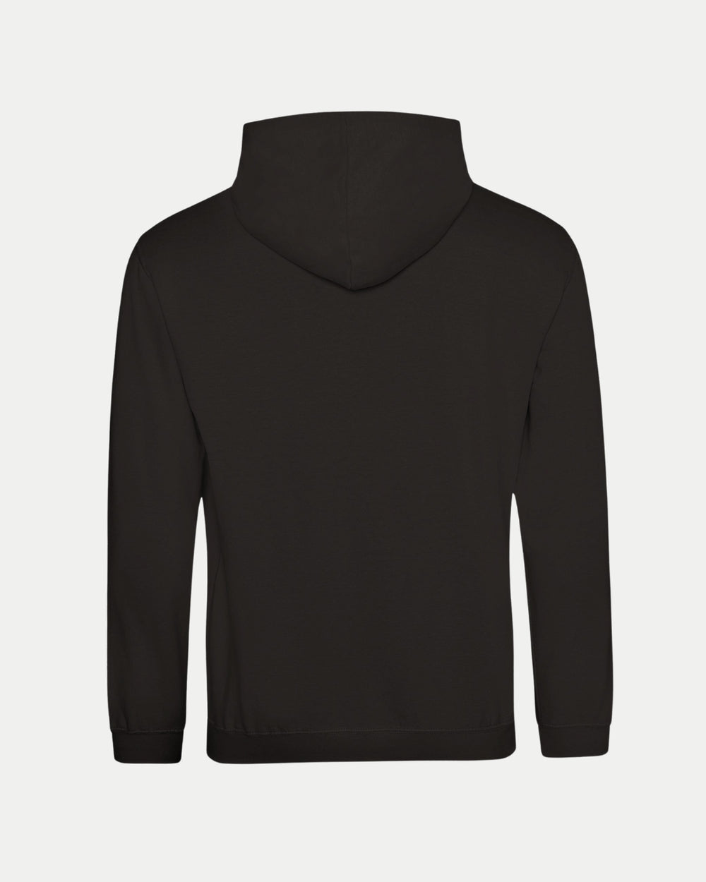 The image shows the back view of the Nottingham Panthers Made To Order 2025 Playoff Champions black hoodie, featuring a plain unisex fit with long sleeves and no visible logos or designs.
