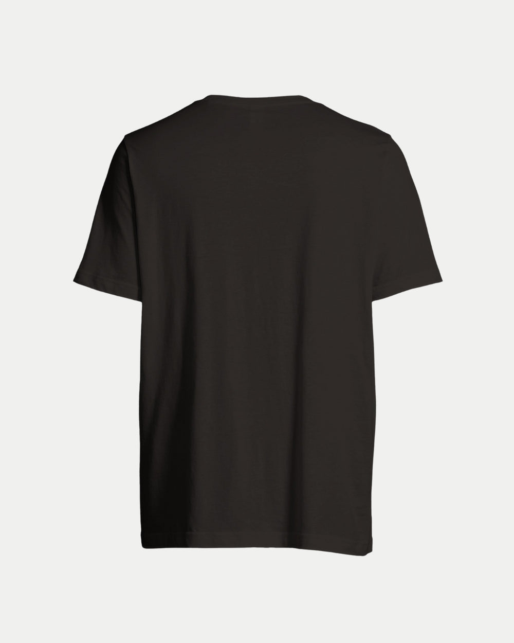 The Nottingham Panthers Made To Order Panthers 2025 Playoff Champions T-shirt in black is a unisex, eco-conscious tee shown from the back against a white background, made-to-order for sustainable fit and style.