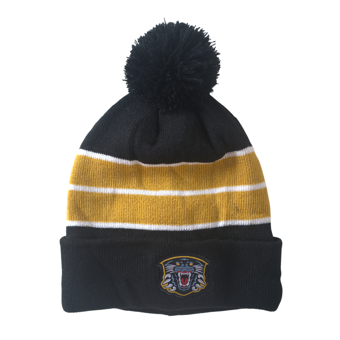 Pittsburgh Steelers NFL Kids Youth Split Color Black/Gold Cuffless Knit Hat